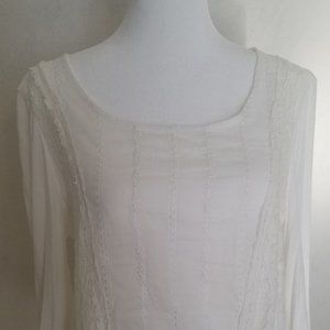 Cable and Gauge Lace Top Size Medoum Cream